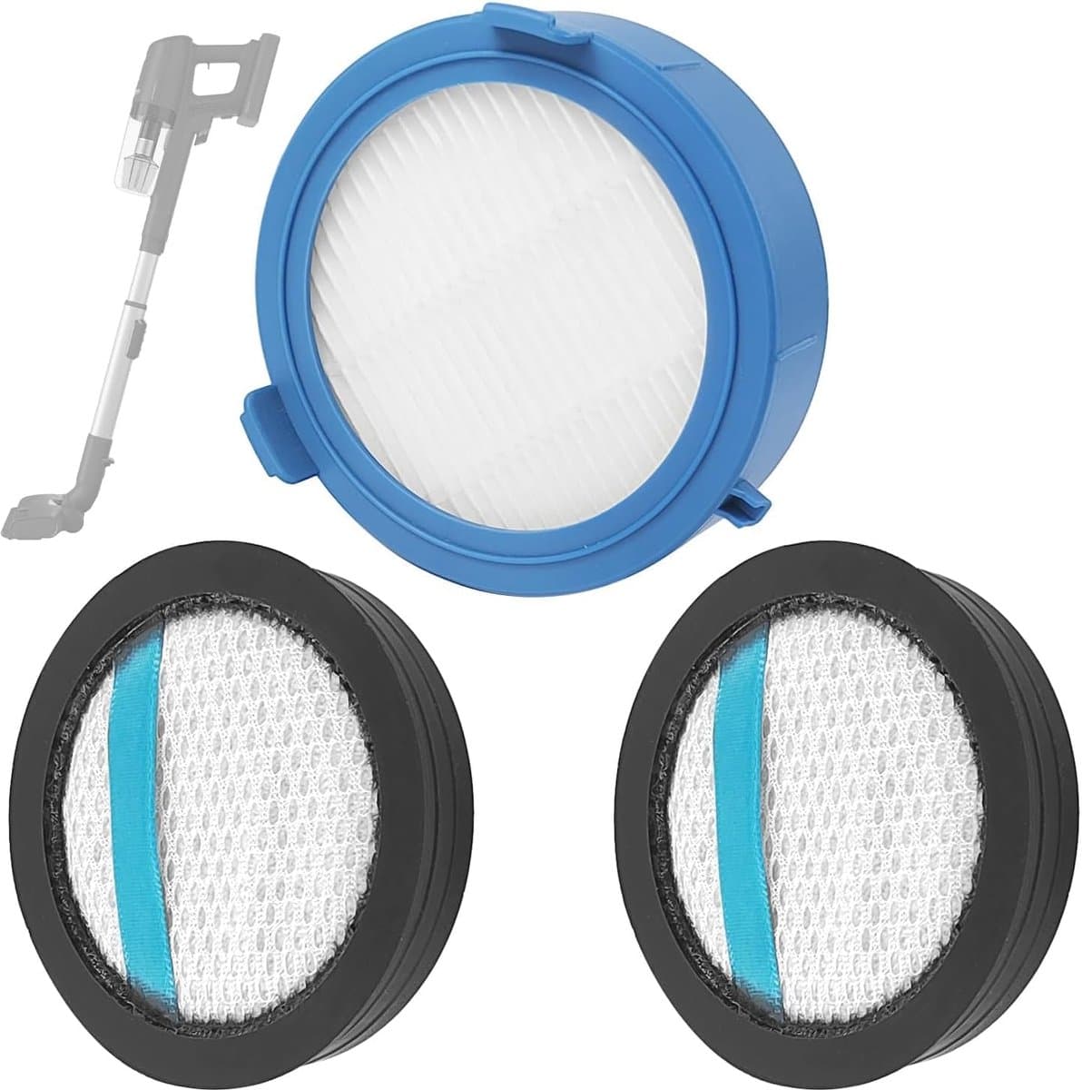 3 stuks - stofzuigerfilterset - 2 front engine filters + 1 hygiënefilter - geschikt voor AEG Ultimate 8000 - regelmatige filtervervanging - stofzuiger reserveonderdelen filter - stofzuigeraccessoires - voor slaapkamer, woonkamer, garage — afbeelding 1