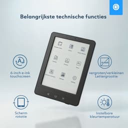 eReader 6 Inch - Ebook Reader - E-Reader met Backlight - 17H Schermtijd - 4GB - Zwart - Silvergear — thumbnail 7