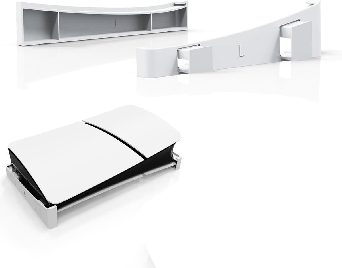 YONO Standaard Horizontaal geschikt voor PS5 SLIM - Houder Playstation 5 Stand Accessoires Beugel - Wit — afbeelding 1