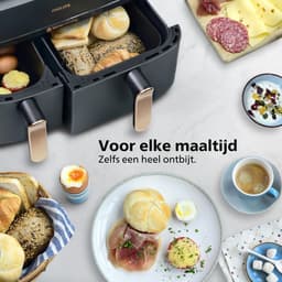 Philips 3000 Series Dual Airfryer - NA351/00 - Dubbele Mand - 9L - Tot 6 Personen - Zwart/Zilver — thumbnail 8