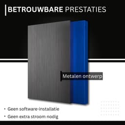 Harde Schijf Extern - Draagbare - 1TB Opslag - Zwart — thumbnail 6