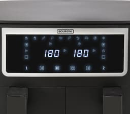 Bourgini Duo Heteluchtfriteuse 2 x 4.0L - PFAS vrij - Airfryer XXL - 2 laden met synchronisatie functie - Touchscreen - 8L - 2600W - Zwart — thumbnail 4