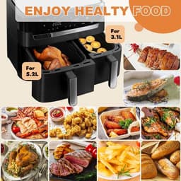Allecto Premium - Silicone vorm accessoires voor heteluchtfriteuse - geschikt voor Tefal en Philips Dual Basket Airfryer - XL formaat accessoires voor heteluchtfriteuse - Tefal EY9018. — thumbnail 5