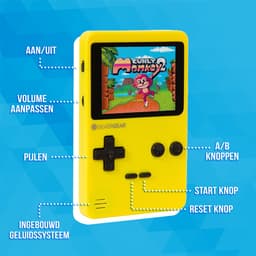 Silvergear Retro Game Console met 240 Arcade Games - Geen Internet Nodig - Spelcomputer voor Kinderen - Gaming Computer - Game Console Handheld - Vakantie Speelgoed - Reizen - Cadeau voor Jongens en Meisjes - 6, 7, 8, 9, 10, 11, 12+ Jaar - Geel — thumbnail 6
