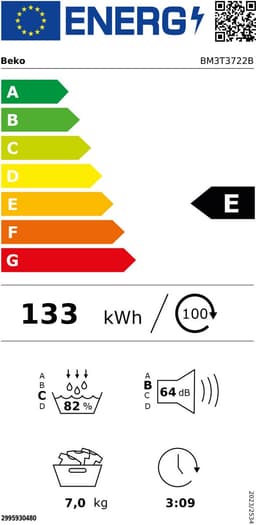 Beko BM3T3722B - Warmtepompdroger - 7 kg - — thumbnail 2