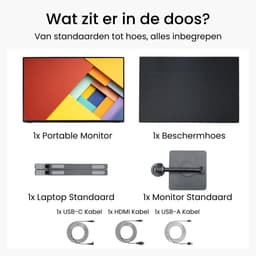 Blerron Flow - Portable Monitor - HD - 16 Inch - Draagbare Monitor - Beeldscherm - Incl. Monitor en Laptop Standaard - 1920x1200 FHD — thumbnail 13