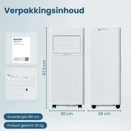 Auronic Mobiele Airco - 7.000 BTU - 3-in-1 - Airconditioning met 2 Raamafdichtingskits - Ventilator - Ontvochtiger - tot 20m² koelen - Wit — thumbnail 9