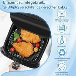 Grillrooster - Grillrooster voor airfryer - Geschikt voor grillroosters van heteluchtfriteuses - Geschikt voor Cosori 5.5L, 6.4L, XXL, Ninja Speedi AF180EU, Philips XXL airfryers, enz. - Roestvrij staal — thumbnail 8