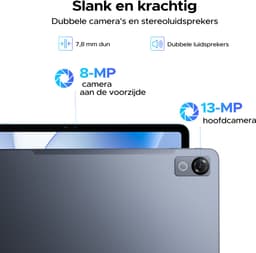 Aorlym P12 - Tablet - 48 GB RAM (8+40 GB) - 128 GB ROM (2TB/TF) - 12 inch 2K 120 Hz IPS - Android 16 - 10000 mAh /18 W - T7280 OctaCore - Dubbele camera - WiFi 5 - Bluetooth - Face ID - Toetsenbord - Stylus meegeleverd - Grijs — thumbnail 4