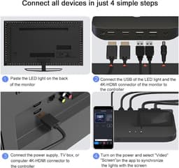 LED TV Achtergrondverlichting met HDMI Sync Box - Kleur Synchronisatie voor Muziek en Gaming (42-158 inch) — thumbnail 5