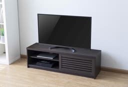 TV-kast 120 cm met louverdeur - modern TV-meubel voor 55 inch - donkerbruin — thumbnail 4