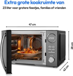 MEDION 3-in-1 magnetron met grill- en heteluchtfunctie (23 liter, 900 watt, 1.000 watt grill, 1.680 watt hetelucht, 10 automatische programma's, ontdooifunctie, display, MD11493) zwart — thumbnail 11