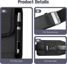 Mobiele Telefoon Heuptas met RFID Blokkering - Bescherm je Smartphone Tijdens het Reizen - Geschikt voor iPhone - Samsung Galaxy - Xiaomi - Comfortabele Draagopties - Zwart — thumbnail 3