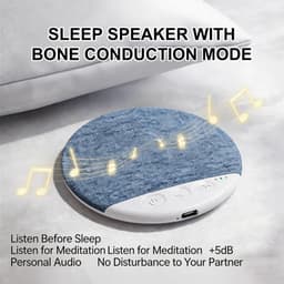 Pillow Speaker, 2026 Nieuwe Bluetooth Kussenluidspreker, Mini Botgeleiding Slaaphulp Met Stereo Bas En Witte Ruis, Ultra-Dunne Stereo Bas, Voor Volwassen Gespecialiseerde Slaapoordopjes, Grijs — thumbnail 7