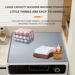 Wasmachine Droger Bovenmat - Apparaat Beschermhoes - Apparaten Beschermen - Waterdicht Siliconen Materiaal - 60x60cm - Zwart — thumbnail 2