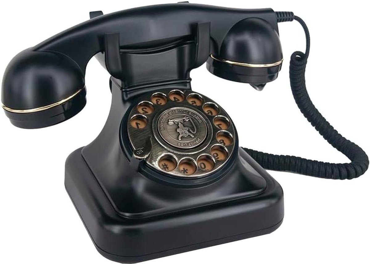 Roterende Telefoon - Vaste Telefoon Draaischijf - Thuisgebruik Bureau - Klassieke Metalen Afwerking - 15 x 15 x 16 cm — afbeelding 1