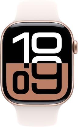 Apple Watch Series 10 - Wifi - 46mm - Rose Goudkleurig Aluminium Case met Light Blush Sportbandje - M/L — thumbnail 4