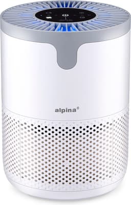 alpina Luchtreiniger met HEPA Filter H13 - Air Purifier met Ionisator voor Ruimtes 5-10 m2 - Lucht Reiniger 60 m³/h - Air Cleaner met 3 Snelheden - 230V/12W - Wit — thumbnail 1