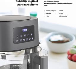 Glass&Grill Airfryer 3 in 1 5500BG 5,5L Heteluchtfriteuse met Glas Frituurmand 6 Programma's Handmatige Instelling Grill en Braadpan Functie — thumbnail 3
