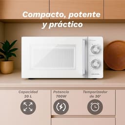 Magnetron met grill - Compacte oven - Snelle maaltijden - Veelzijdige kookopties - 20 liter inhoud - Wit — thumbnail 7
