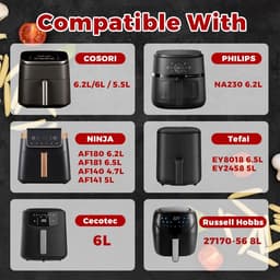 Silicone Airfryer Vorm Accessoires, Airfryer Pan Gescht voor Philips Airfryer 2000 6.2L NA230, Air Fryer Liners voor Cosori 5.5L 6 L 6.2L, Siliconen Bakvorm voor Heteluchtfriteuse voor Ninja — thumbnail 3