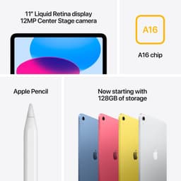 Apple iPad A16 (2025) - 11 inch - Wi-Fi - 256GB - Silver - 11e generatie — thumbnail 5
