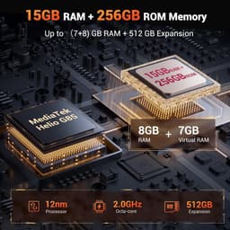 FOSSiBOT F106 Pro - Robuuste Smartphone - 15 GB RAM - 256 GB ROM - 6,58 inch - 12000 mAh - Robuuste Telefoon - Android 14 - GPS - Zwart — thumbnail 10