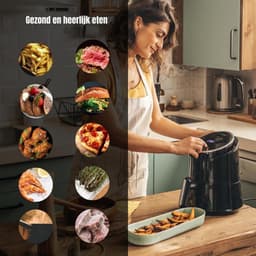 Aurixi® Mini airfryer - Airfryer - Airfryer klein - Wit - 30cm x 23cm x 31cm — thumbnail 4