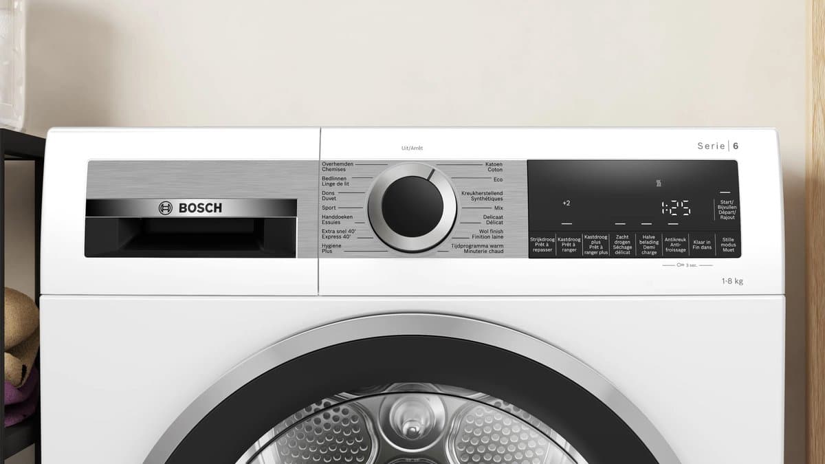 Bosch WQG233DLFG Serie 6 Warmtepompdroger – 8 kg – Energieklasse A+++ – SelfCleaning Condenser – Stil & Zuinig — afbeelding 1