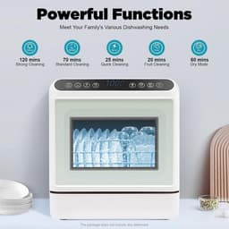 Mini vaatwasser - Kleine afwasmachine - 5 programma's - Energieklasse D - Servies — thumbnail 8