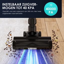 Elekiatech - Steelstofzuiger Draadloos - 50000Pa - 50 Min Gebruikstijd - 1.8L Stofbak - LED display – voor Harde Vloeren, Tapijt en Dierenharen - Zwart — thumbnail 5