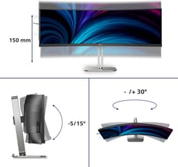Philips 49B2U5900C - Ultrawide Curved Productivity Monitor - USB-C 100w - RJ45 - 49 inch — thumbnail 5