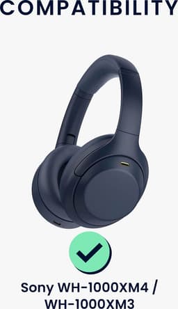 kwmobile hoes geschikt voor Sony WH-1000XM4 / WH-1000XM3 / Jabra Evolve 20 - 21,5 x 16 cm - Beschermhoes voor headset in donkerblauw - Van neopreen — thumbnail 2
