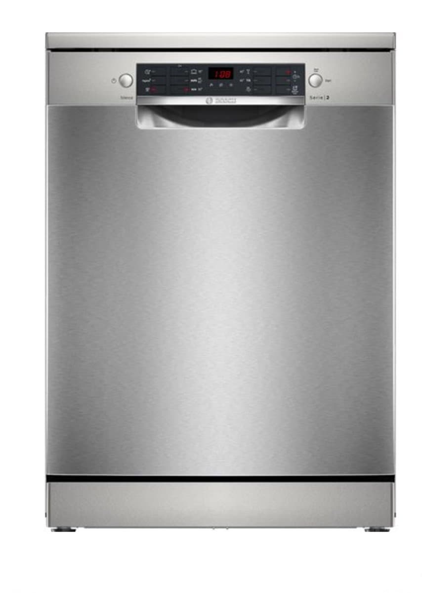 Bosch SMS26AI01F - Serie 2 - Vaatwasser - Vrijstaande vaatwasser - 60 cm - Geborsteld staal -Extra Droog: optie voor extra grondige droogresultaten — afbeelding 1