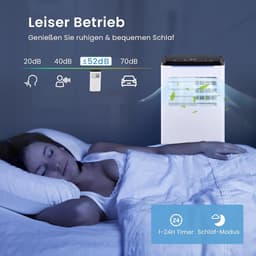 COSTWAY 9000 BTU mobiele airconditioner met luchtafvoerslang, 4 in 1 airconditioner met koeling, ventilator, verwarming & ontvochtiger, koeleenheid met slaapstand, 24 uur timer, afstandsbediening [energieklasse A]. — thumbnail 5