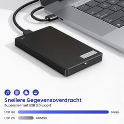 Elcostar Externe harde schijf 1TB - HDD - Harde schijf extern - Externe harde schijven - Geschikt voor Windows, Mac & Smartphone - Inclusief USB kabel — thumbnail 3