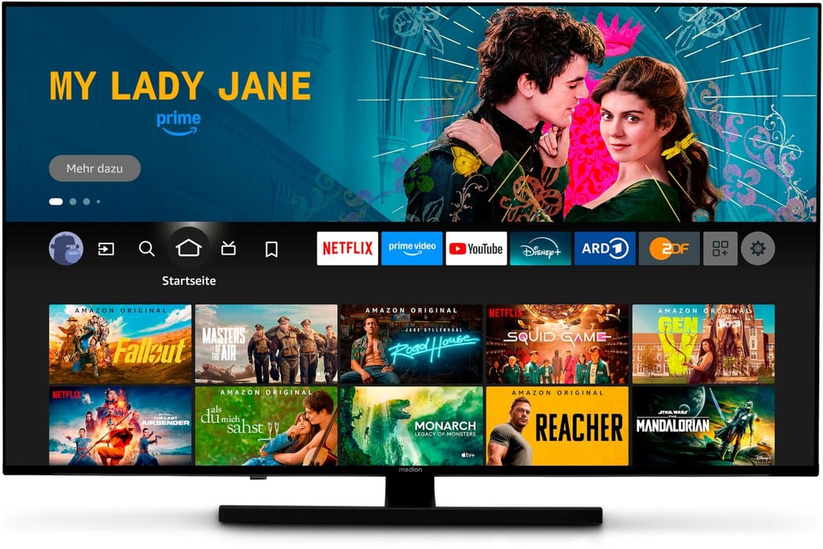 MEDION 125,7 cm (50") QLED TV (Fire TV, 4K Smart TV, Dolby Vision HDR, Dolby Atmos, Netflix, Prime Video, Bluetooth, DVB-T2, MD 850800) — afbeelding 1