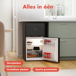KitchenBrothers Koelkast - 61L Koelvak - 24L Vriesvak - Koelvriescombinatie - IJskast - Frigo - Vrijstaand - Zwart — thumbnail 7