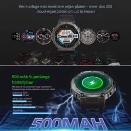 DrPhone CoreX Pro Tactical – Militair GPS Smartwatch – AMOLED – GPS GNSS – 10ATM Waterdicht – Bluetooth Bellen – Horloge Heren - NL Versie — thumbnail 10