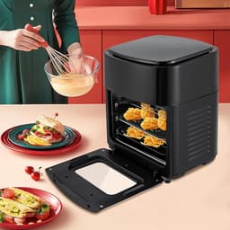 EAFC Airfryer - 11L Grote Capaciteit XXL - PFAS Vrij - programma's - Instelbare temperatuur - 1400 Watt - Tot 6-7 Personen - Zwart — thumbnail 7