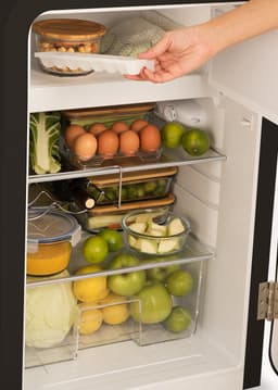 CREATE - Koelkast in retrostijl - Zwart - Handvat Terracotta - FRIDGE RETRO 107L — thumbnail 6