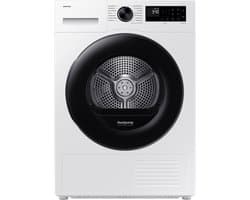 Samsung DV90DG52A0AE, Vrijstaand, Voorlader, Warmtepomp, Wit, Draaiknop, Glazen deur