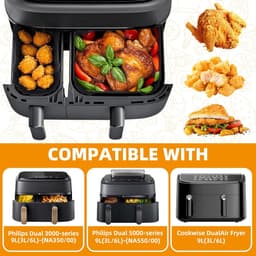 Ninja AF400EU AF500EU AF451EU DZ401 Siliconen Accessoire Heteluchtfriteuse voor Ninja Foodi Max met dubbele zone 9,5 L-10,4 L, Siliconen Opbergmat voor Heteluchtfriteuse — thumbnail 6