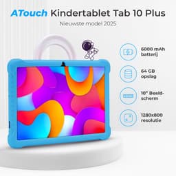 ATouch Combipakket - Kindertablet Tab 10 Plus + Kinderkoptelefoon - 64GB+64SD - Vanaf 3 jaar - Blauw — thumbnail 10
