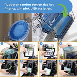 JC's ® - Filter set geschikt voor Philips PowerPro Compact and Power Pro Active en City filterset Stofzuiger FC8010/02 FC8010/01 HEPA allergie - Rubberen houders — thumbnail 7