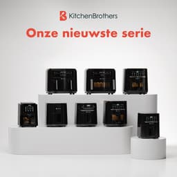 KitchenBrothers Mini Airfryer - 3,3 Liter - 1400W - PFAS-Vrij - 50ºC tot 200ºC - Kleine Heteluchtfriteuse voor 1, 2 en 3 Personen - 10 Kookprogramma's - Zwart — thumbnail 9