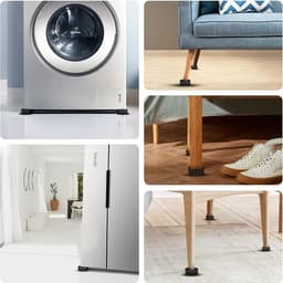 Trillingsdempers Wasmachine / Droogkast - Set Van 4 Stuks - Extra Dik - Stapelbaar - Wasmachine Dempers - Wasmachine Verhoger - Voetjes Droger - Geschikt Voor Wasmachine En Wasdroger - Antislip Rubber - Zwart — thumbnail 6