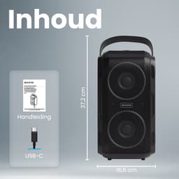 Auronic Partybox - Bluetooth - Party Speaker - Muziek box - Discolichten - USB, AUX en SD-kaart Aansluiting - Zwart — thumbnail 10