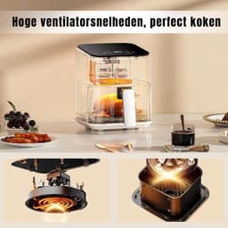 RONN® Mini Airfryer - Airfryer - Airfryer Klein - Wit - ‎‎26cm x 21cm x 28cm — thumbnail 4