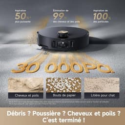 Dreame Aqua 10 Ultra Roller Complete Black – Robotstofzuiger met dweilfunctie – 30.000Pa Zuigkracht – AquaRoll™ & ThermoHub™ 100°C zelfreiniging – Tapijtveilig & slim Omnesight™ 2.0 navigatie – Voor harde vloeren & drempels — thumbnail 7